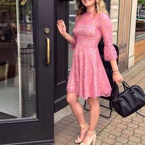 Eliza J Lace Open Back Dress